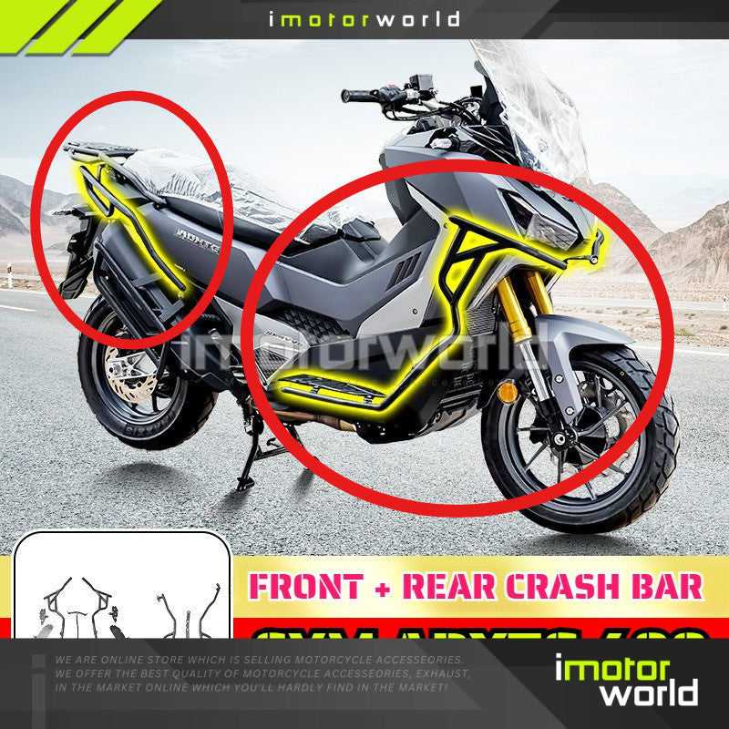 Engine Guards SYM ADXTG 400 Crash Bar Carbon Steel Front Rear Protective Guard Front+Rear Crash Bar