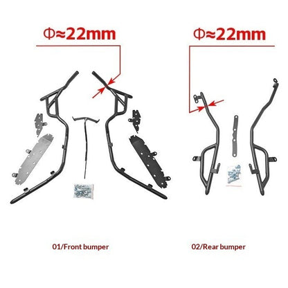 Engine Guards SYM ADXTG 400 Crash Bar Carbon Steel Front Rear Protective Guard Front+Rear Crash Bar