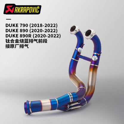 Motorcycle Exhaust Pipe Duke 790 890 Titanium Front Middle Connecting Original Exhaust 2018-2022