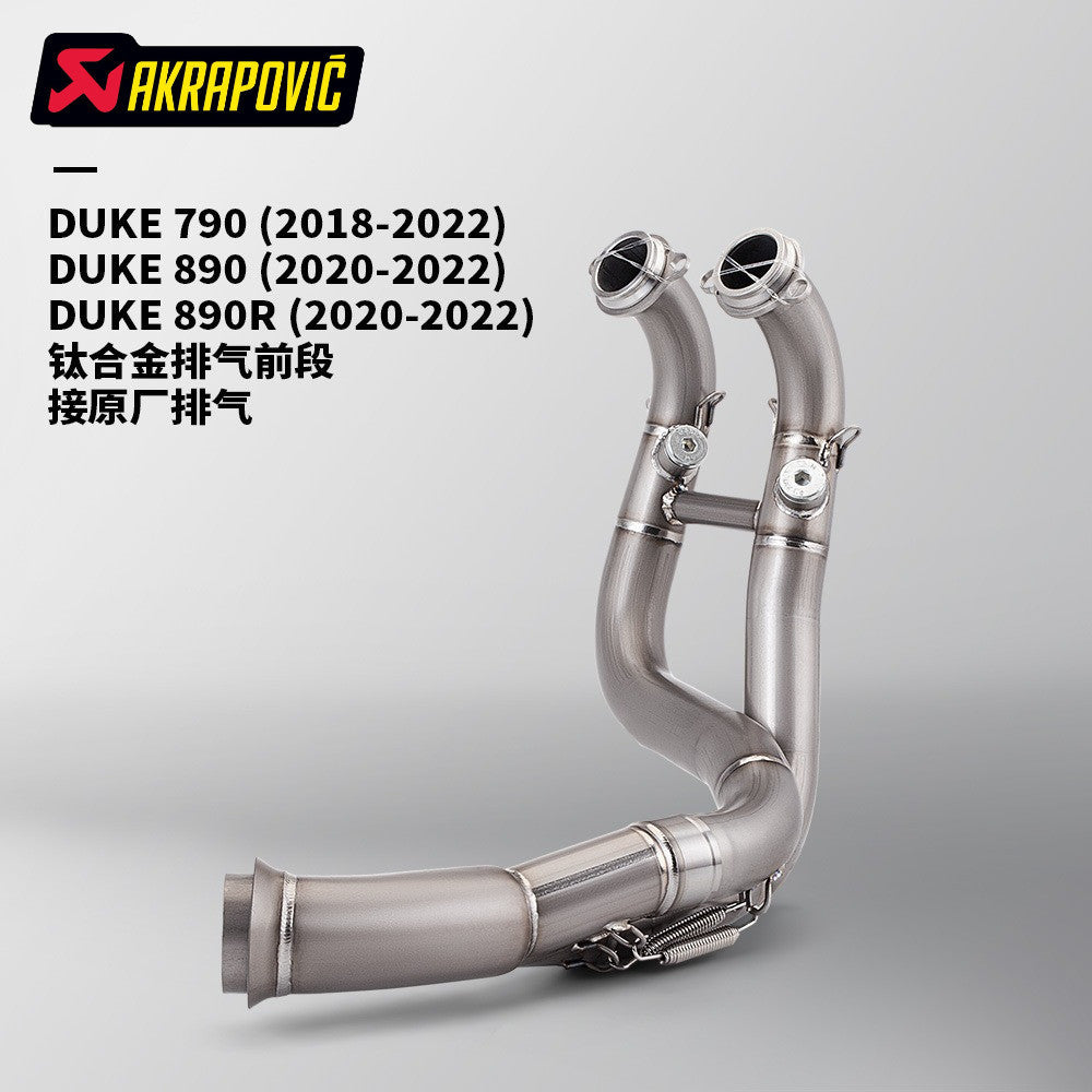 Motorcycle Exhaust Pipe Duke 790 890 Titanium Front Middle Connecting Original Exhaust 2018-2022