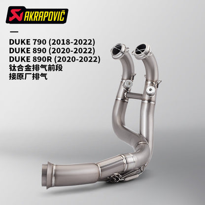 Motorcycle Exhaust Pipe Duke 790 890 Titanium Front Middle Connecting Original Exhaust 2018-2022