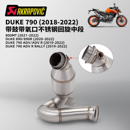 Motorcycle Exhaust Pipe Duke 790 890 Titanium Front Middle Connecting Original Exhaust 2018-2022