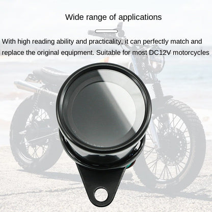 Universal Motorcycle Retro Modified Meter Odometer Speed Oil Lever Integrated LED LCD Display Meter Assembly