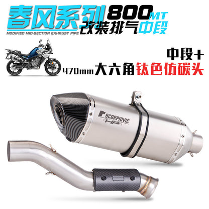 CFMOTO 800MT Exhaust KTM 790ADV AKRAPOVIC Plug n Play Motorcycle Exhaust Muffler Mid Pipe Link Pipe