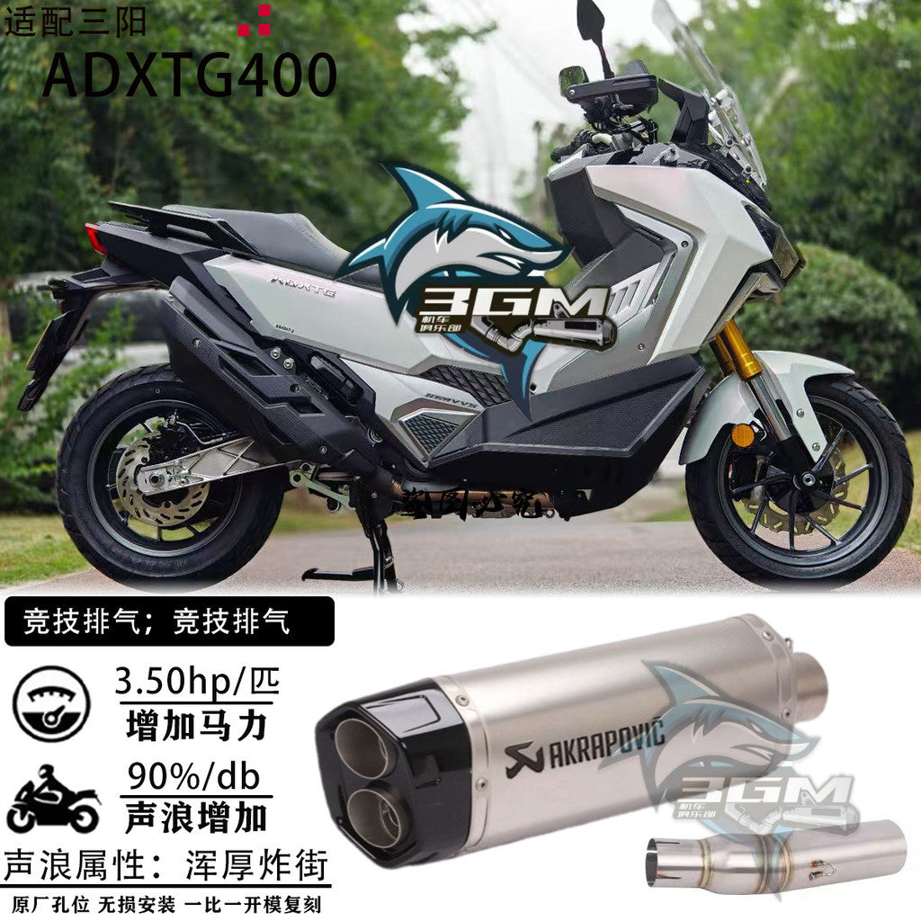 Exhaust Sym Adxtg400 Pipe Muffler Full System Exhaust Adxtg 400 Slip on Titanium Header Adxtg400