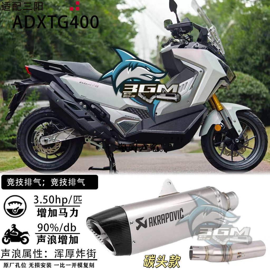 Exhaust Sym Adxtg400 Pipe Muffler Full System Exhaust Adxtg 400 Slip on Titanium Header Adxtg400