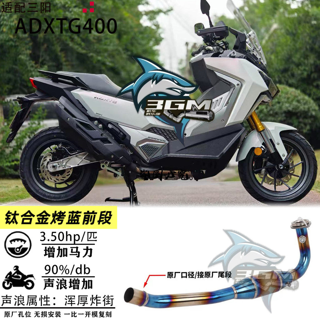 Exhaust Sym Adxtg400 Pipe Muffler Full System Exhaust Adxtg 400 Slip on Titanium Header Adxtg400