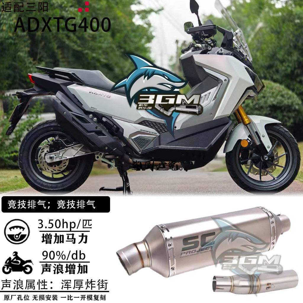 Exhaust Sym Adxtg400 Pipe Muffler Full System Exhaust Adxtg 400 Slip on Titanium Header Adxtg400