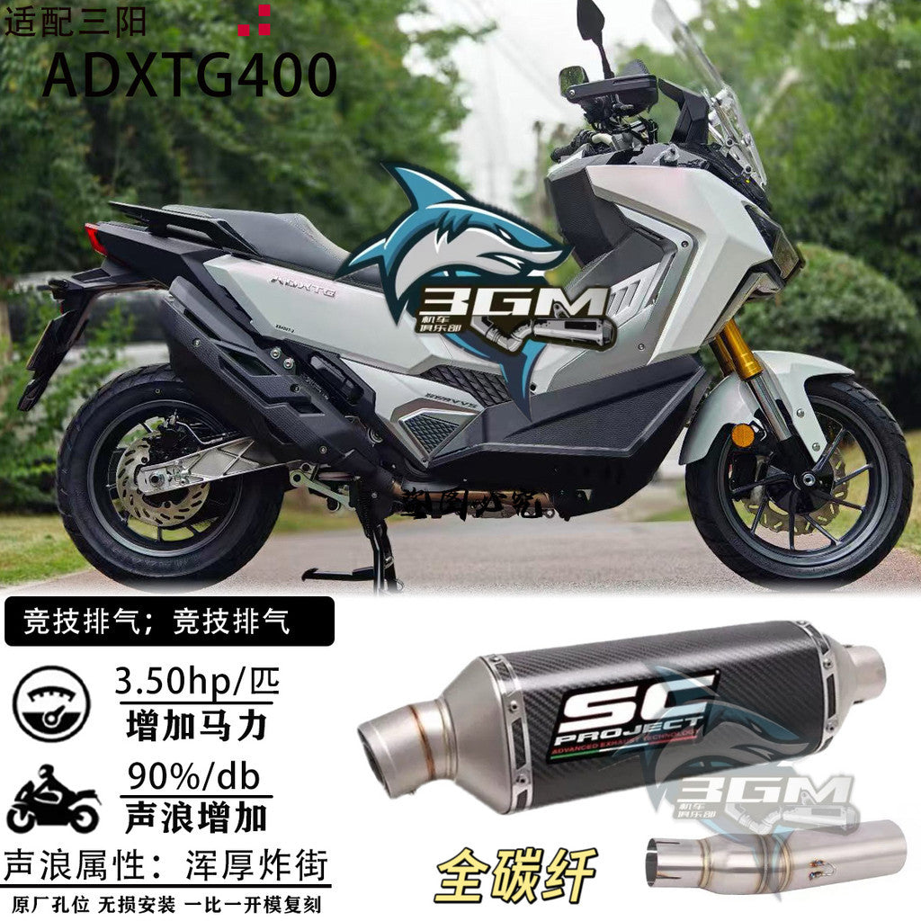 Exhaust Sym Adxtg400 Pipe Muffler Full System Exhaust Adxtg 400 Slip on Titanium Header Adxtg400