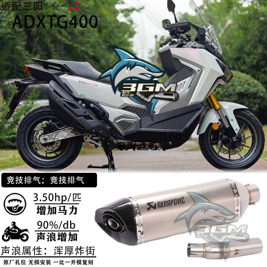 Exhaust Sym Adxtg400 Pipe Muffler Full System Exhaust Adxtg 400 Slip on Titanium Header Adxtg400