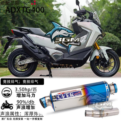 Exhaust Sym Adxtg400 Pipe Muffler Full System Exhaust Adxtg 400 Slip on Titanium Header Adxtg400