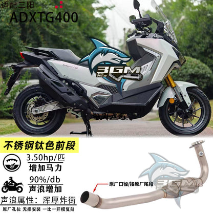 Exhaust Sym Adxtg400 Pipe Muffler Full System Exhaust Adxtg 400 Slip on Titanium Header Adxtg400