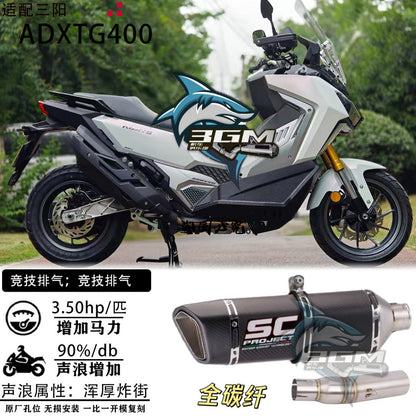Exhaust Sym Adxtg400 Pipe Muffler Full System Exhaust Adxtg 400 Slip on Titanium Header Adxtg400