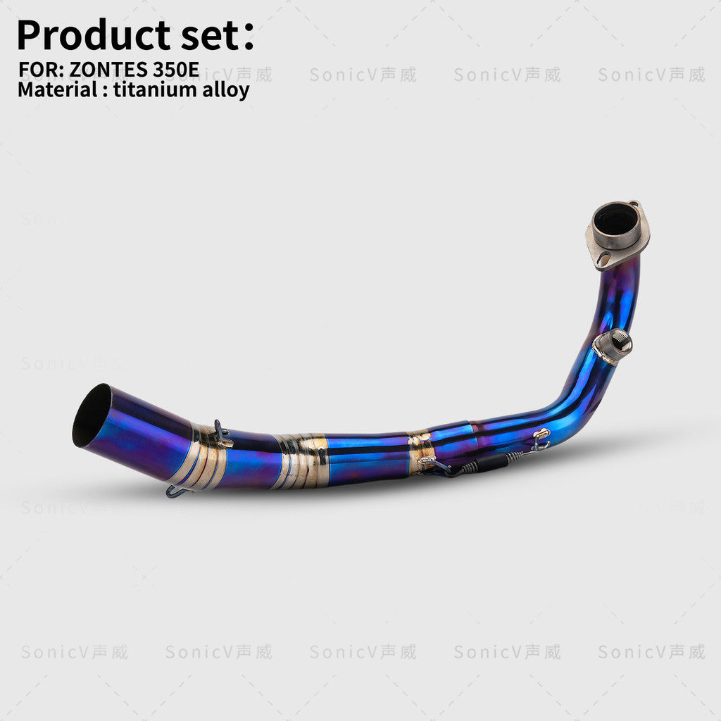Zontes 350e Modified Titanium Exhaust Pipe Full System Akrapovic Zontes 350E Exhaust Titanium