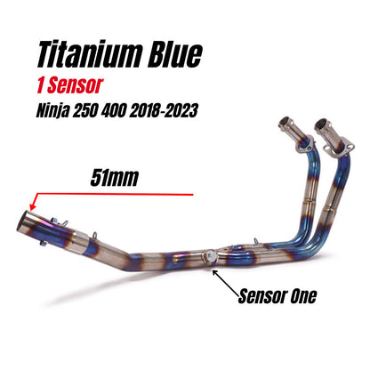 Kawasaki Ninja 250 Ninja 400 Ninja 500 2018-2025 Single Double O2 Full System Exhaust for 51mm Muffler