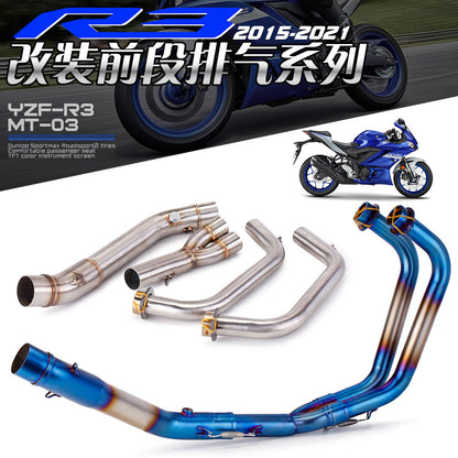 Motorcycle Exhaust 2015-2021 R25 Yamaha Titanium Stainless Steel Header Exhaust Pipe