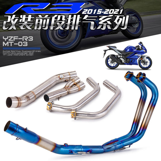 Motorcycle Exhaust 2015-2021 R25 Yamaha Titanium Stainless Steel Header Exhaust Pipe