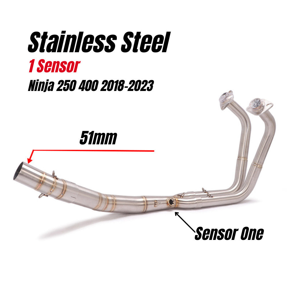 Kawasaki Ninja 250 Ninja 400 Ninja 500 2018-2025 Single Double O2 Full System Exhaust for 51mm Muffler