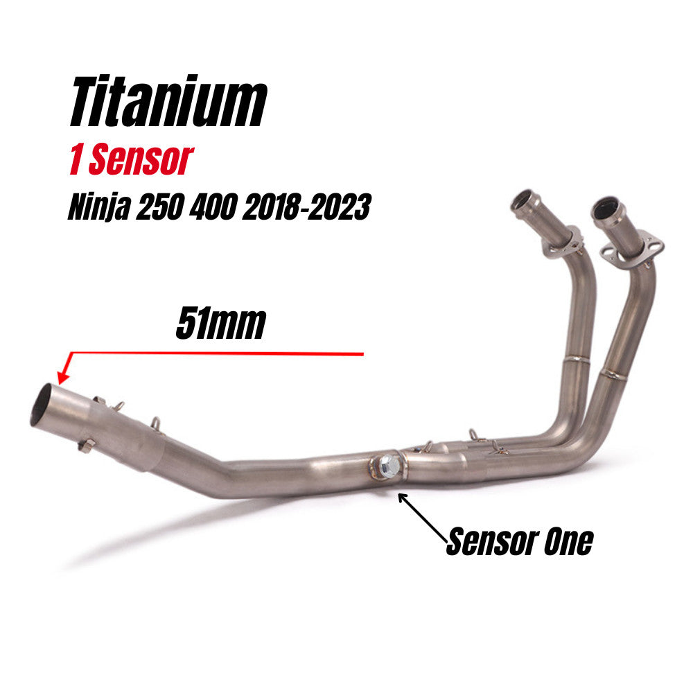 Kawasaki Ninja 250 Ninja 400 Ninja 500 2018-2025 Single Double O2 Full System Exhaust for 51mm Muffler