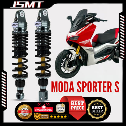 JSMT MODA SPORTER S Rear Shock Absorber 330mm Performance 3 Adjustable Preload Nitrogen Can