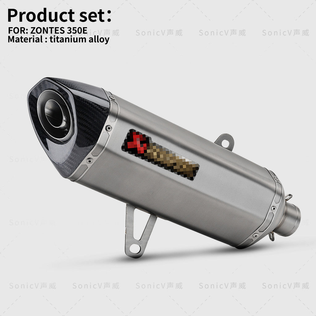 Zontes 350e Modified Titanium Exhaust Pipe Full System Akrapovic Zontes 350E Exhaust Titanium