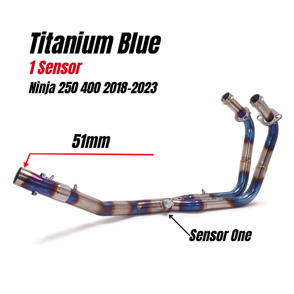 Kawasaki Ninja 250 Ninja 400 Ninja 500 2018-2025 Single Double O2 Full System Exhaust for 51mm Muffler