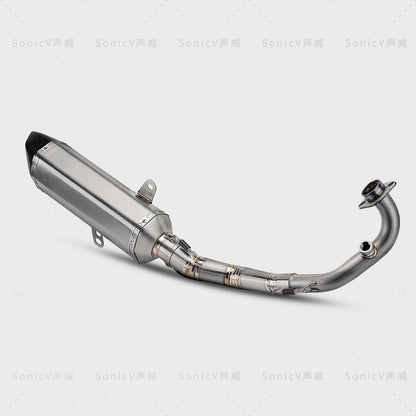 Zontes 350e Modified Titanium Exhaust Pipe Full System Akrapovic Zontes 350E Exhaust Titanium