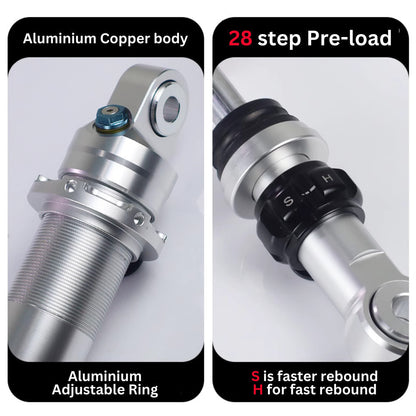 JSMT MODA SPORTER S Rear Shock Absorber 330mm Performance 3 Adjustable Preload Nitrogen Can