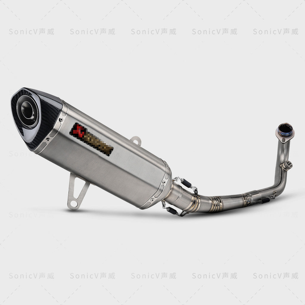 Zontes 350e Modified Titanium Exhaust Pipe Full System Akrapovic Zontes 350E Exhaust Titanium
