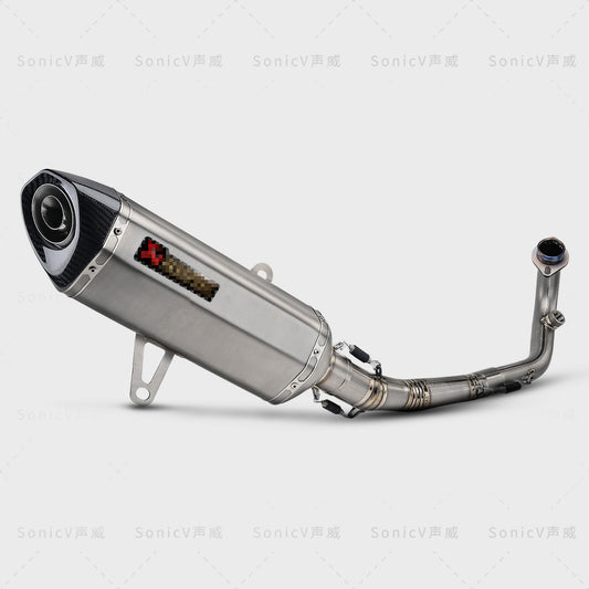 Zontes 350e Modified Titanium Exhaust Pipe Full System Akrapovic Zontes 350E Exhaust Titanium