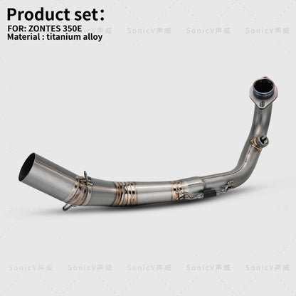 Zontes 350e Modified Titanium Exhaust Pipe Full System Akrapovic Zontes 350E Exhaust Titanium