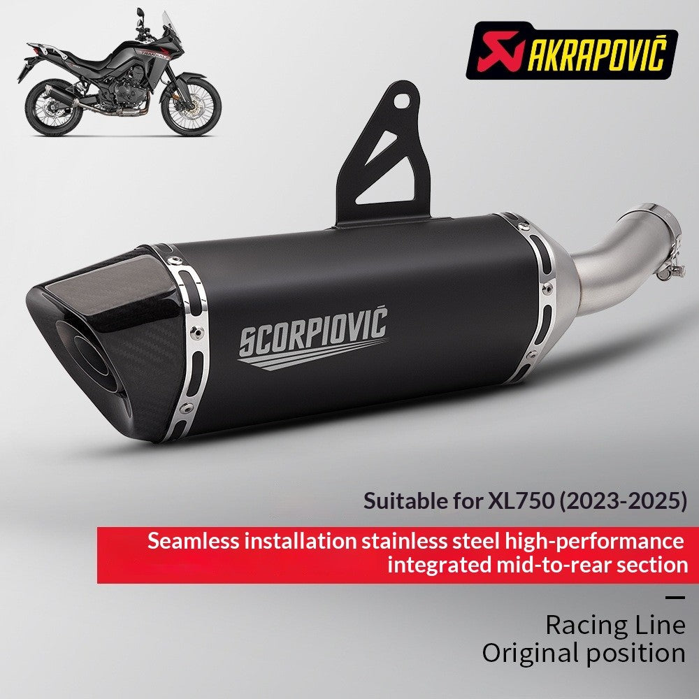 Honda Transalp XL750 Slip On Exhaust Pipe Muffler Stainless Steel Carbon Fiber Exhaust 2023-2025