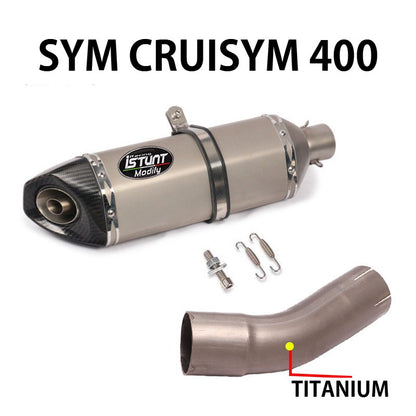 2025 SYM Cruisym 400 Titanium Exhaust Pipe Header Slipon Full System Exhaust Maysym 400 21-24