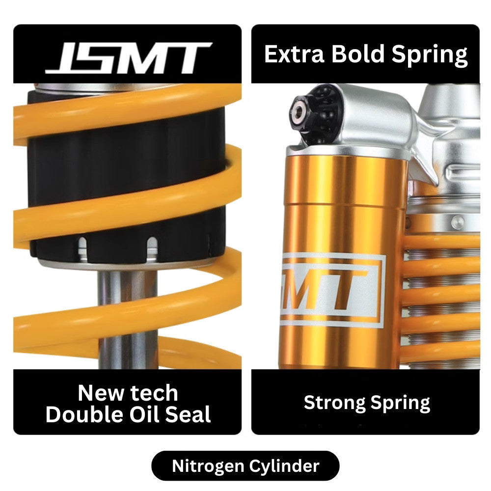 JSMT MODA SPORTER S Rear Shock Absorber 330mm Performance 3 Adjustable Preload Nitrogen Can