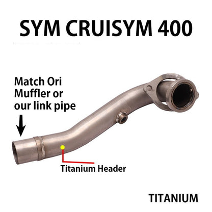 2025 SYM Cruisym 400 Titanium Exhaust Pipe Header Slipon Full System Exhaust Maysym 400 21-24