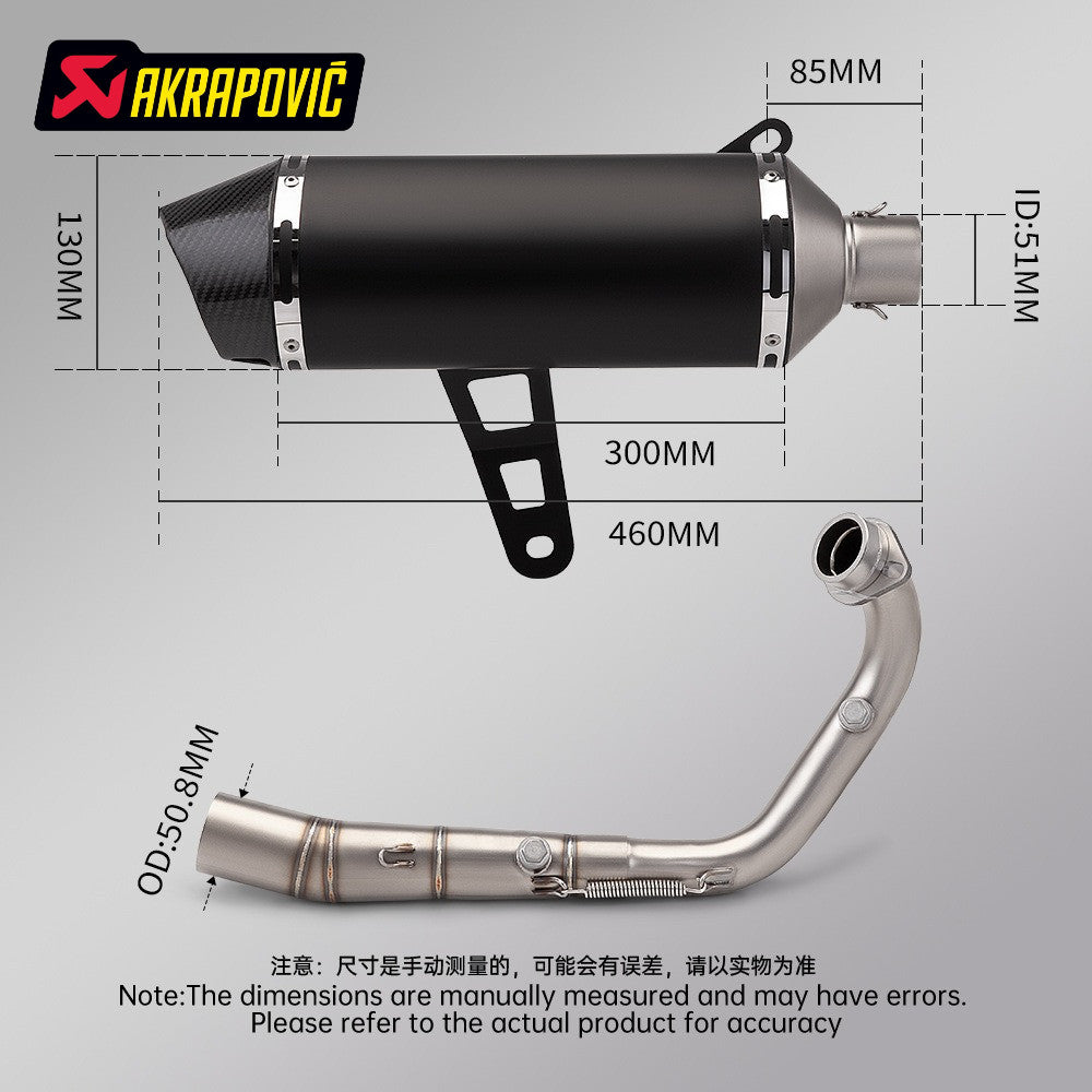 ZONTES 368G Exhaust Pipe Stainless Steel Carbon Cap Zontes 368G Header Pipe Muffler 2024-2025