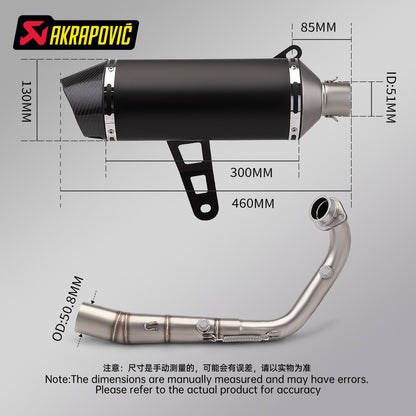 ZONTES 368G Exhaust Pipe Stainless Steel Carbon Cap Zontes 368G Header Pipe Muffler 2024-2025