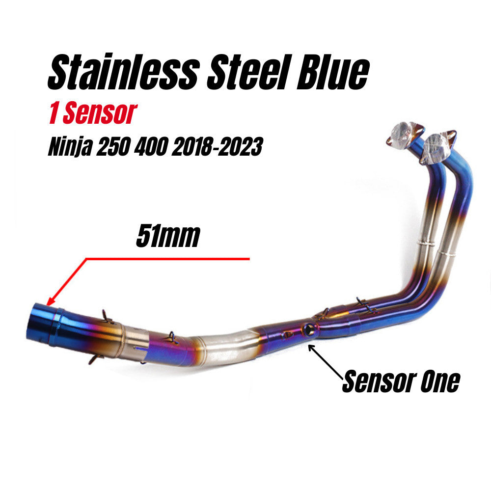 Kawasaki Ninja 250 Ninja 400 Ninja 500 2018-2025 Single Double O2 Full System Exhaust for 51mm Muffler