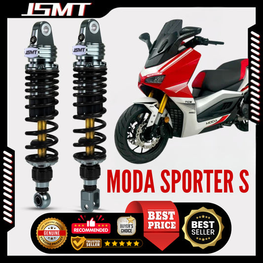 JSMT MODA SPORTER S Rear Shock Absorber 330mm Performance 3 Adjustable Preload Nitrogen Can