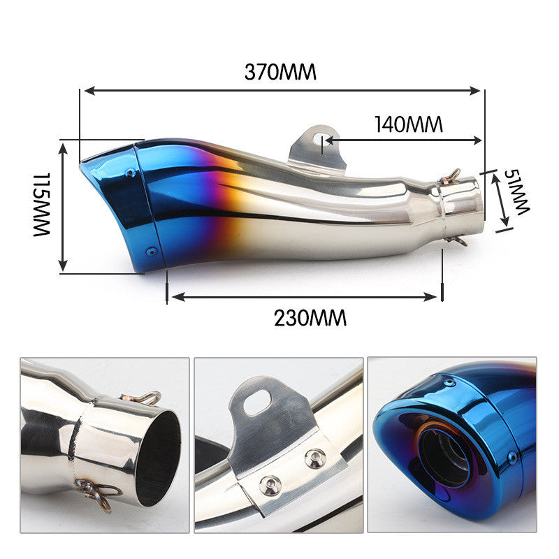 LEOVINCE Universal Muffler Motorcycle Exhaust Stainless Steel 51mm Exhaust Muffler