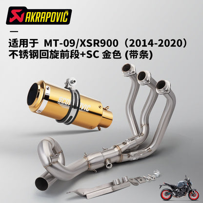 Yamaha MT09 V1 V2 2014-2020 Exhaust Spiral Pipe Stainless Steel Muffler Motorcycle Exhaust MT09