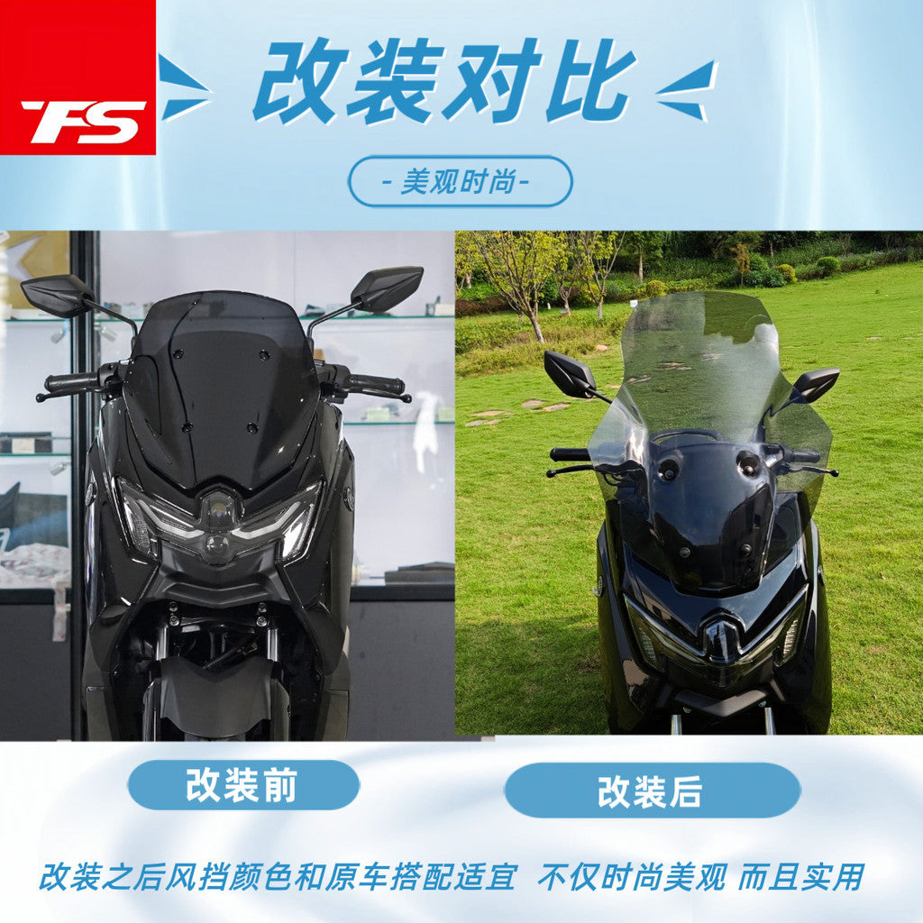 TFS 2025 YAMAHA NMAX155 Modified Euro Style Large Windshield NMAX155 Windshield 2025 NMAX155
