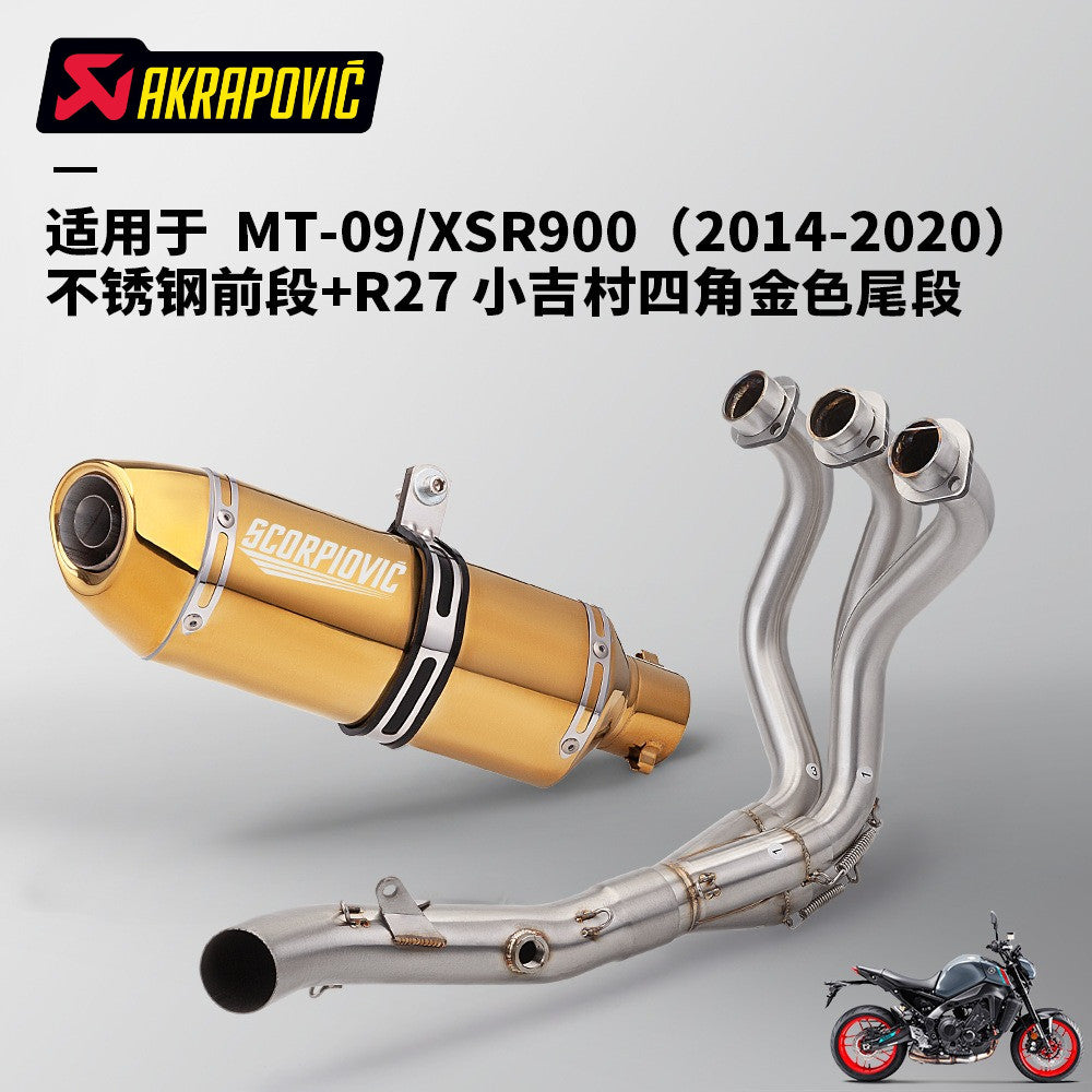 Yamaha MT09 V1 V2 2014-2020 Stainless Steel Straight Exhaust Pipe Full System MT09 Exhaust MT09