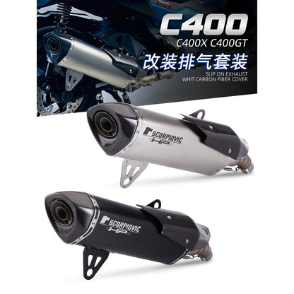 Akrapovic Motorcycle Exhaust Pipe for BMW C400x C400gt Carbon Fiber Mufflet Tip Exhaust Slip On