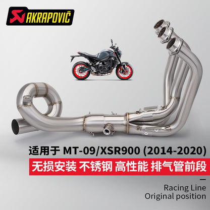 Yamaha MT09 V1 V2 2014-2020 Exhaust Spiral Pipe Stainless Steel Muffler Motorcycle Exhaust MT09