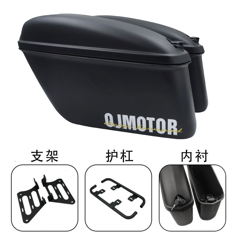 SRV250 AMT Side Box with Bracket QJMOTOR SRV250 Side Box SRV250 Orange ABS Box Carbon Steel Bracket