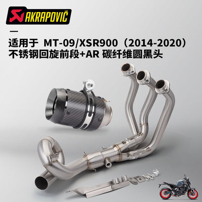 Yamaha MT09 V1 V2 2014-2020 Exhaust Spiral Pipe Stainless Steel Muffler Motorcycle Exhaust MT09