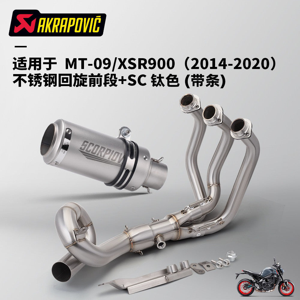 Yamaha MT09 V1 V2 2014-2020 Exhaust Spiral Pipe Stainless Steel Muffler Motorcycle Exhaust MT09