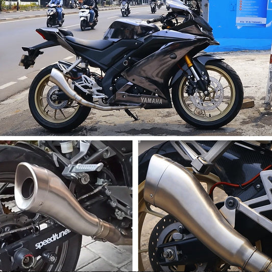 LEOVINCE Universal Muffler Motorcycle Exhaust Stainless Steel 51mm Exhaust Muffler