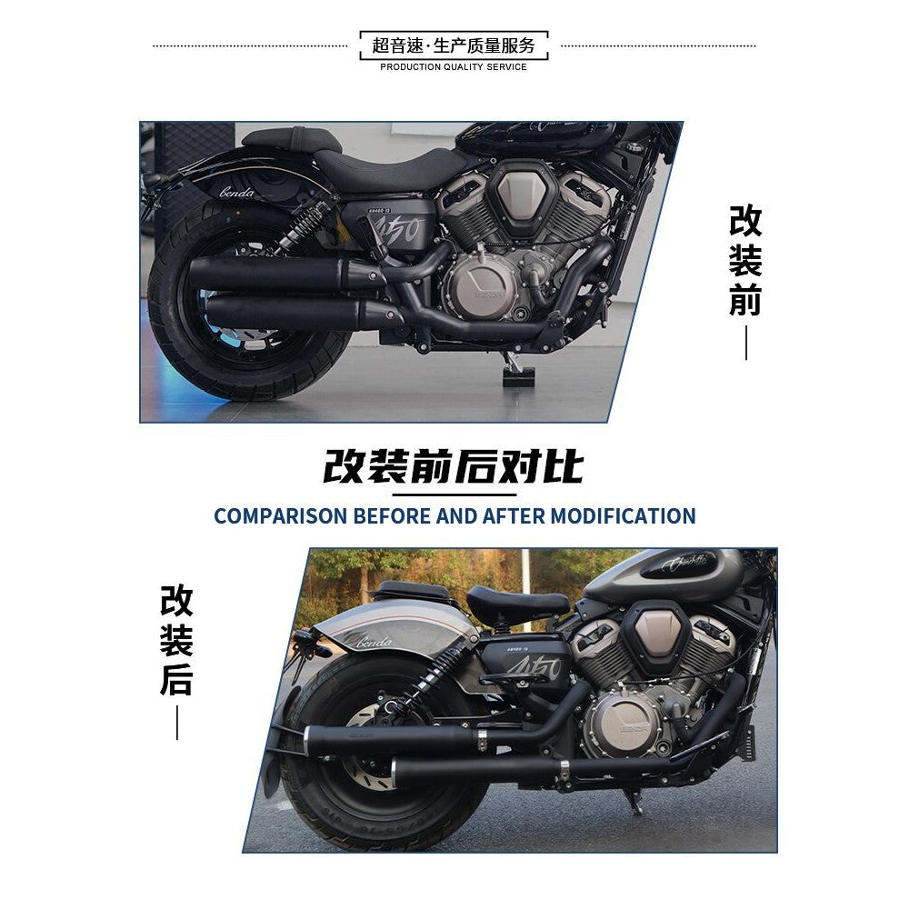BENDA Napoleon BOB 500 Exhaust Chinchilla 500 Modified King Cobra Harley Style Exhaust Pipe